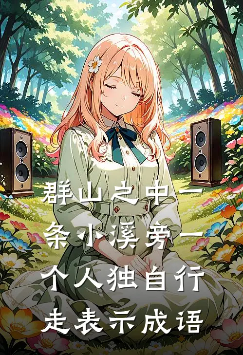 群山之中一条小溪旁一个人独自行走表示成语